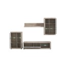 ΚΕΝΤΡΟ ΨΥΧΑΓΩΓΙΑΣ-ΣΥΝΘΕΣΗ ROSSO GREY OAK-ΛΕΥΚΗ ΛΑΚΑ 266x41x186εκ