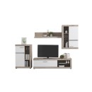 ΚΕΝΤΡΟ ΨΥΧΑΓΩΓΙΑΣ-ΣΥΝΘΕΣΗ ROSSO GREY OAK-ΛΕΥΚΗ ΛΑΚΑ 266x41x186εκ