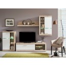 ΚΕΝΤΡΟ ΨΥΧΑΓΩΓΙΑΣ-ΣΥΝΘΕΣΗ ROSSO GREY OAK-ΛΕΥΚΗ ΛΑΚΑ 266x41x186εκ