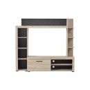 ΚΕΝΤΡΟ ΨΥΧΑΓΩΓΙΑΣ-ΣΥΝΘΕΣΗ RUBI GREY OAK / ΜΑΥΡΟ 172x33x157εκ