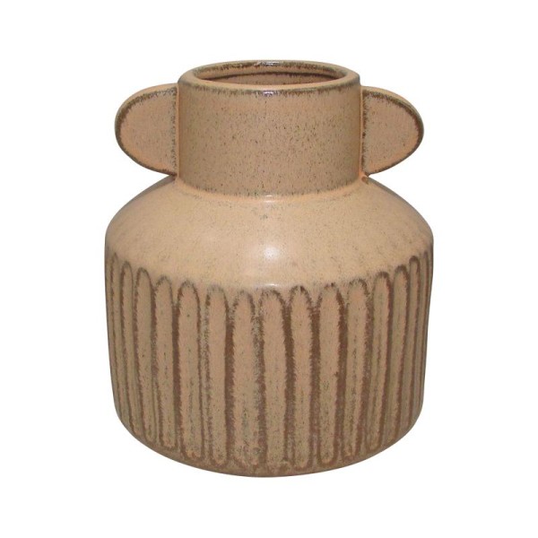 ΚΕΡΑΜΙΚΟ ΒΑΖΟ Fylliana 606112 ΚΑΦΕ ΧΡΩΜΑ 17,6x17,6x18,5εκ sls