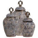 ΚΕΡΑΜΙΚΟ ΒΑΖΟ Fylliana 818684 ΓΚΡΙ-ΧΡΥΣΟ 20x17x34εκ