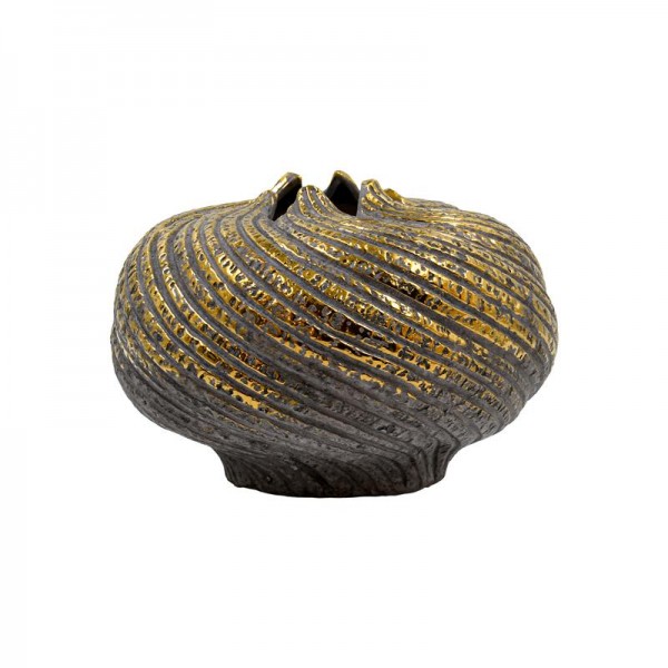 ΚΕΡΑΜΙΚΟ ΒΑΖΟ Fylliana FL3228 ΓΚΡΙ-ΧΡΥΣΟ ΧΡΩΜΑ 22x15εκ