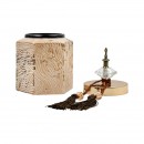 ΚΕΡΑΜΙΚΟ ΒΑΖΟ ΜΕ ΚΑΠΑΚΙ Fylliana FL2409 ΜΠΕΖ-ΧΡΥΣΟ 14x28εκ