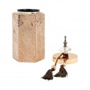 ΚΕΡΑΜΙΚΟ ΒΑΖΟ ΜΕ ΚΑΠΑΚΙ Fylliana FL2409 ΜΠΕΖ-ΧΡΥΣΟ 14x34εκ