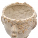 ΚΕΡΑΜΙΚΟ ΚΑΣΠΟ Fylliana FL056 ΣΕ ΣΧΗΜΑ ΚΕΦΑΛΙΟΥ ΜΕ FLORAL ΣΤΕΦΑΝΙ ΚΡΕΜ-ΧΡΥΣΟ ΧΡΩΜΑ 20x18x16εκ