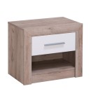 ΚΟΜΟΔΙΝΟ Astor NO1F Grey Oak - Λευκή Λάκα 53x35x46εκ