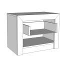 ΚΟΜΟΔΙΝΟ Astor NO1F Grey Oak - Λευκή Λάκα 53x35x46εκ