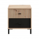 ΚΟΜΟΔΙΝΟ AVIGNON ΝΟ2F ARTISAN OAK-ΜΑΥΡΟ ΧΡΩΜΑ 48x40x52εκ