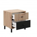 ΚΟΜΟΔΙΝΟ AVIGNON ΝΟ2F ARTISAN OAK-ΜΑΥΡΟ ΧΡΩΜΑ 48x40x52εκ
