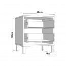 ΚΟΜΟΔΙΝΟ AVIGNON ΝΟ2F ARTISAN OAK-ΜΑΥΡΟ ΧΡΩΜΑ 48x40x52εκ