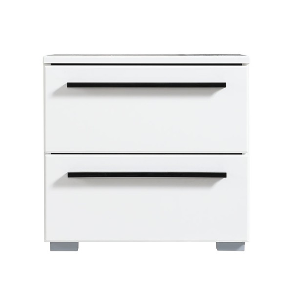 ΚΟΜΟΔΙΝΟ KSANTI NO2F ΛΕΥΚΟ-ΛΕΥΚΗ ΛΑΚΑ 44.5x33.5x42.5εκ