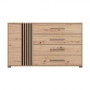 ΚΟΜΟΤΑ ASCALON 135 2K4F ARTISAN OAK-ΜΑΥΡΟ ΧΡΩΜΑ 138x40x82εκ