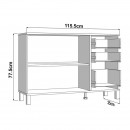 ΚΟΜΟΤΑ-ΜΠΟΥΦΕΣ ALMOND 115 3K3F2V ARTISAN OAK ΧΡΩΜΑ 116x35x78εκ