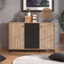 ΚΟΜΟΤΑ-ΜΠΟΥΦΕΣ Avignon 138 3K4F2V ARTISAN OAK-ΜΑΥΡΟ ΧΡΩΜΑ 139x40x90εκ