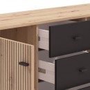ΚΟΜΟΤΑ-ΜΠΟΥΦΕΣ Avignon 138 3K4F2V ARTISAN OAK-ΜΑΥΡΟ ΧΡΩΜΑ 139x40x90εκ