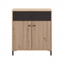ΚΟΜΟΤΑ-ΜΠΟΥΦΕΣ Avignon 80 2K1F2V ARTISAN OAK-ΜΑΥΡΟ ΧΡΩΜΑ 80x40x90εκ