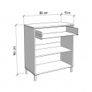 ΚΟΜΟΤΑ-ΜΠΟΥΦΕΣ Avignon 80 2K1F2V ARTISAN OAK-ΜΑΥΡΟ ΧΡΩΜΑ 80x40x90εκ
