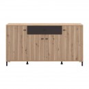 ΚΟΜΟΤΑ-ΜΠΟΥΦΕΣ Avignon AVIGNON 170 4K1F4V ARTISAN OAK-ΜΑΥΡΟ ΧΡΩΜΑ 170x40x90εκ