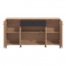 ΚΟΜΟΤΑ-ΜΠΟΥΦΕΣ Avignon AVIGNON 170 4K1F4V ARTISAN OAK-ΜΑΥΡΟ ΧΡΩΜΑ 170x40x90εκ