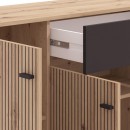ΚΟΜΟΤΑ-ΜΠΟΥΦΕΣ Avignon AVIGNON 170 4K1F4V ARTISAN OAK-ΜΑΥΡΟ ΧΡΩΜΑ 170x40x90εκ