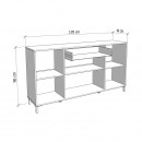 ΚΟΜΟΤΑ-ΜΠΟΥΦΕΣ Avignon AVIGNON 170 4K1F4V ARTISAN OAK-ΜΑΥΡΟ ΧΡΩΜΑ 170x40x90εκ