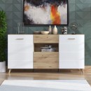 ΚΟΜΟΤΑ ΜΠΟΥΦΕΣ BRETAGNA 3K1F ARTISAN OAK-ΛΕΥΚΟ HIGH GLOSS FOIL 173x41,5x87,5εκ a.p.r