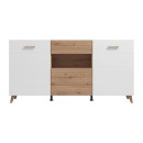 ΚΟΜΟΤΑ ΜΠΟΥΦΕΣ BRETAGNA 3K1F ARTISAN OAK-ΛΕΥΚΟ HIGH GLOSS FOIL 173x41,5x87,5εκ a.p.r