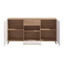 ΚΟΜΟΤΑ ΜΠΟΥΦΕΣ BRETAGNA 3K1F ARTISAN OAK-ΛΕΥΚΟ HIGH GLOSS FOIL 173x41,5x87,5εκ a.p.r