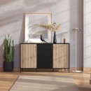 ΚΟΜΟΤΑ-ΜΠΟΥΦΕΣ CORREZE 3K4F ΜΑΥΡΟ OAK-ARTISAN OAK 157x40x93εκ