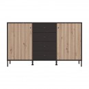 ΚΟΜΟΤΑ-ΜΠΟΥΦΕΣ CORREZE 3K4F ΜΑΥΡΟ OAK-ARTISAN OAK 157x40x93εκ