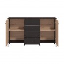 ΚΟΜΟΤΑ-ΜΠΟΥΦΕΣ CORREZE 3K4F ΜΑΥΡΟ OAK-ARTISAN OAK 157x40x93εκ