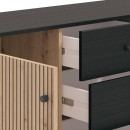 ΚΟΜΟΤΑ-ΜΠΟΥΦΕΣ CORREZE 3K4F ΜΑΥΡΟ OAK-ARTISAN OAK 157x40x93εκ