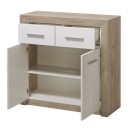 ΚΟΜΟΤΑ-ΜΠΟΥΦΕΣ Etna 2K2F Grey Oak-Λευκή Λάκα 93x35x90.5εκ