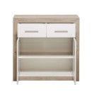 ΚΟΜΟΤΑ-ΜΠΟΥΦΕΣ Etna 2K2F Grey Oak-Λευκή Λάκα 93x35x90.5εκ