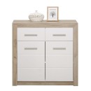 ΚΟΜΟΤΑ-ΜΠΟΥΦΕΣ Etna 2K2F Grey Oak-Λευκή Λάκα 93x35x90.5εκ