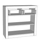 ΚΟΜΟΤΑ-ΜΠΟΥΦΕΣ Etna 2K2F Grey Oak-Λευκή Λάκα 93x35x90.5εκ