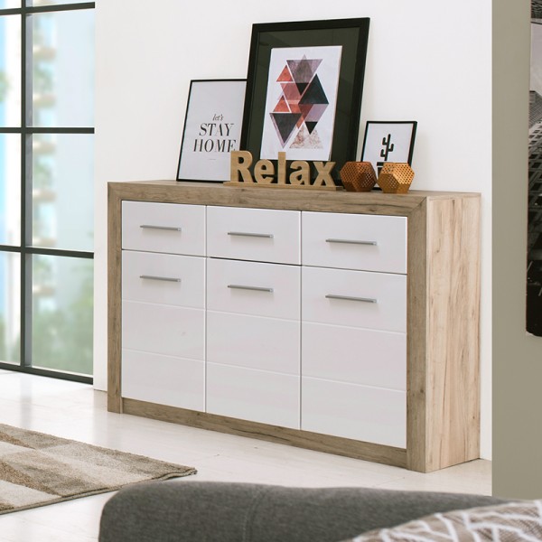 ΚΟΜΟΤΑ-ΜΠΟΥΦΕΣ Etna 3K3F Grey Oak - Λευκή Λάκκα 133x35x90.5εκ