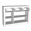 ΚΟΜΟΤΑ-ΜΠΟΥΦΕΣ Etna 3K3F Grey Oak - Λευκή Λάκκα 133x35x90.5εκ