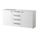 ΚΟΜΟΤΑ-ΜΠΟΥΦΕΣ KSANTI 3K4F ΛΕΥΚΗ-ΛΕΥΚΗ ΛΑΚΑ 163x40x80.5εκ
