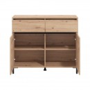 ΚΟΜΟΤΑ-ΜΠΟΥΦΕΣ MARRON 106 2K2F2V ARTISAN OAK/ΜΑΥΡΟ ΜΑΤΤ ΧΡΩΜΑ 106x40x90εκ