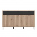 ΚΟΜΟΤΑ-ΜΠΟΥΦΕΣ MAYENNE 3K3F ARTISAN OAK-ΜΑΥΡΟ MAT 157x40x93εκ