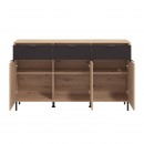 ΚΟΜΟΤΑ-ΜΠΟΥΦΕΣ MAYENNE 3K3F ARTISAN OAK-ΜΑΥΡΟ MAT 157x40x93εκ