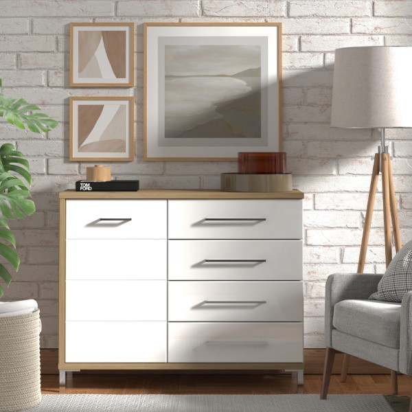 ΚΟΜΟΤΑ-ΜΠΟΥΦΕΣ MONDEGO 2K4F ARTISAN-ΛΕΥΚΗ ΛΑΚΑ 108x40x87εκ