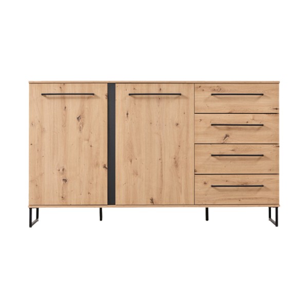 ΚΟΜΟΤΑ-ΜΠΟΥΦΕΣ SARDINIA 3K4F ARTISAN OAK / ΜΑΥΡΟ 159x42x92.5εκ srd
