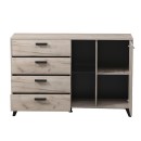 ΚΟΜΟΤΑ-ΜΠΟΥΦΕΣ UMBRIA 3K4F GREY OAK-ΜΑΥΡΟ 137x40x90εκ m.b.r