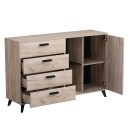 ΚΟΜΟΤΑ-ΜΠΟΥΦΕΣ UMBRIA 3K4F GREY OAK-ΜΑΥΡΟ 137x40x90εκ m.b.r