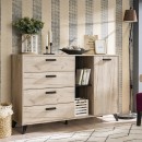 ΚΟΜΟΤΑ-ΜΠΟΥΦΕΣ UMBRIA 3K4F GREY OAK-ΜΑΥΡΟ 137x40x90εκ m.b.r