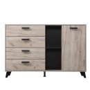 ΚΟΜΟΤΑ-ΜΠΟΥΦΕΣ UMBRIA 3K4F GREY OAK-ΜΑΥΡΟ 137x40x90εκ m.b.r