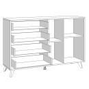 ΚΟΜΟΤΑ-ΜΠΟΥΦΕΣ UMBRIA 3K4F GREY OAK-ΜΑΥΡΟ 137x40x90εκ m.b.r